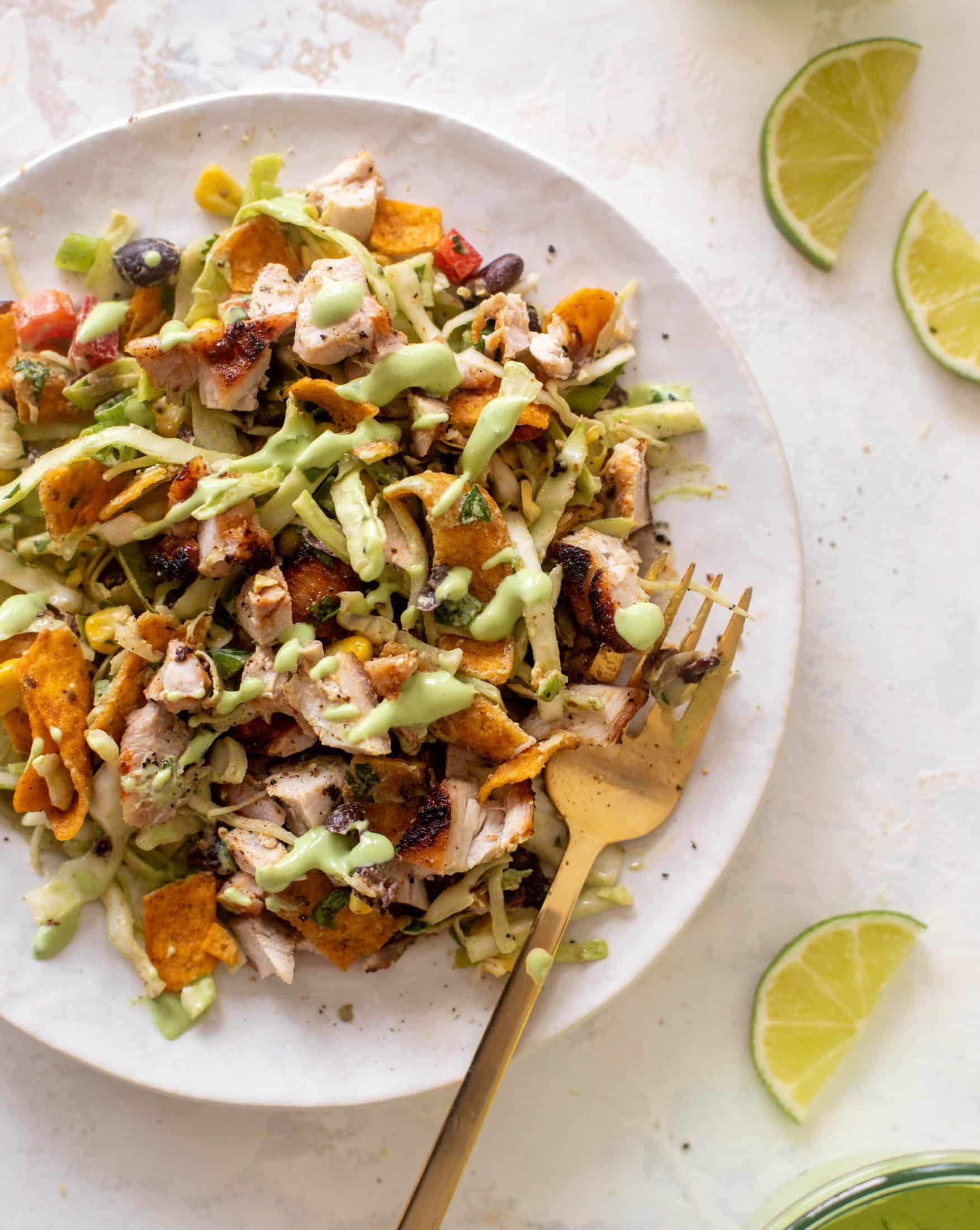 grilled taco chicken with frito slaw