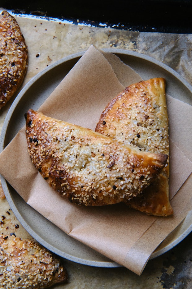 Apple cinnamon hand pies on a plate