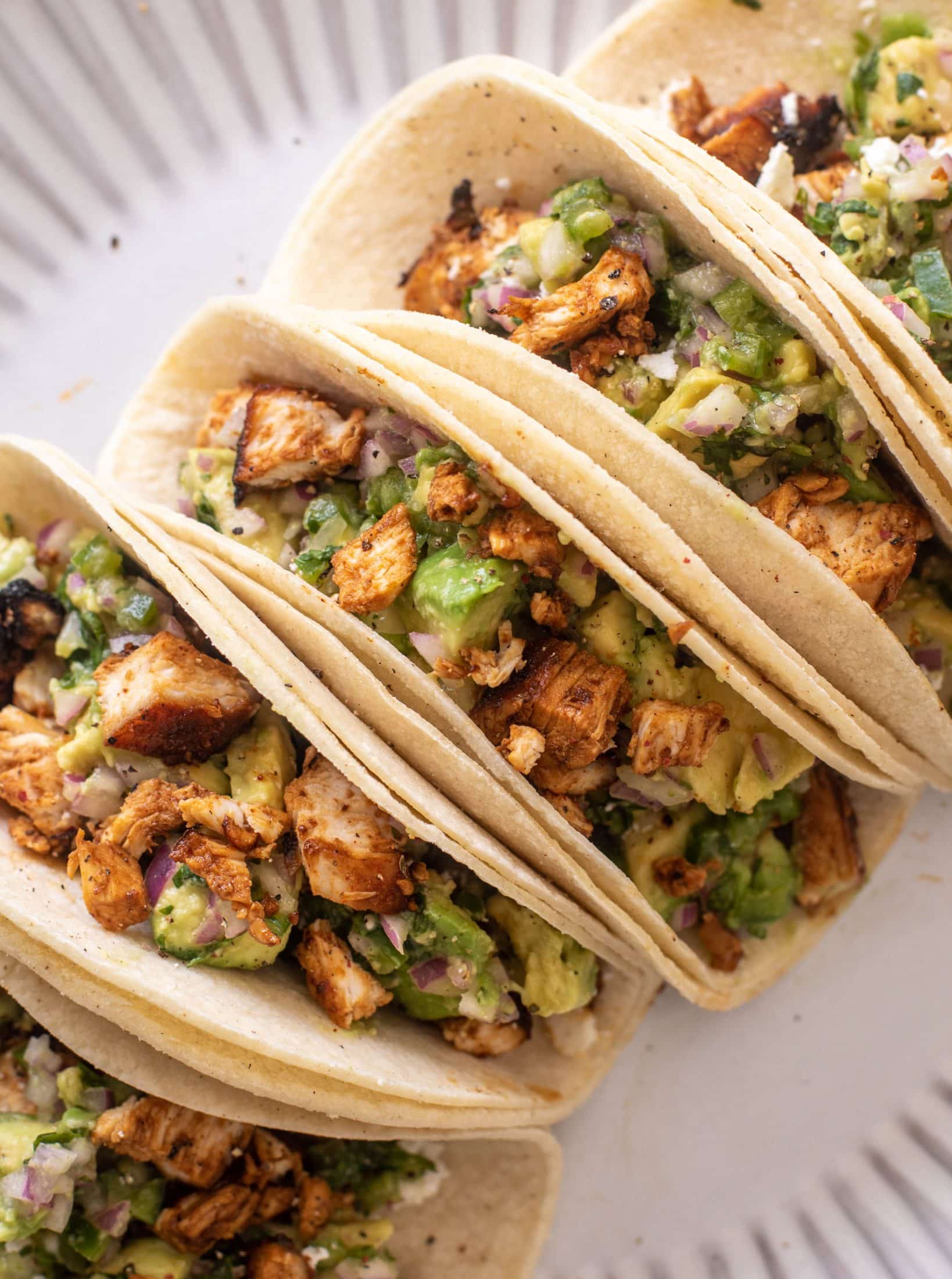hot honey chipotle chicken tacos
