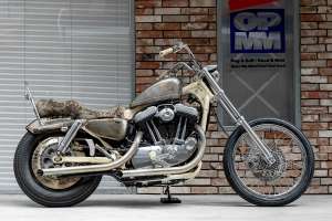 Harley Sportster chopper by 2LOUD Custom for Taiwanese pop star Yellow